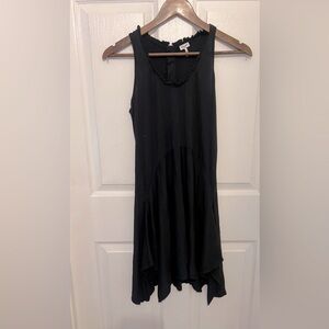 SPLENDID Women's Black Ruffle Detail Scoop Neck Sleeveless Swing Dress Size S